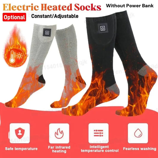 Electric Heating Socks 3 Level Temperature Winter Heating Socks Cold-Proof Winter Warm Thermal Socks for Cycling Camping Skating