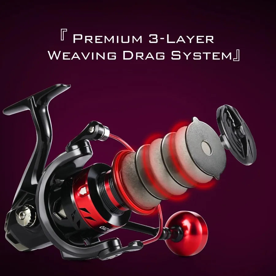 Ultralight Graphite Spinning Fishing Rod and Reel Combo
 2Piece