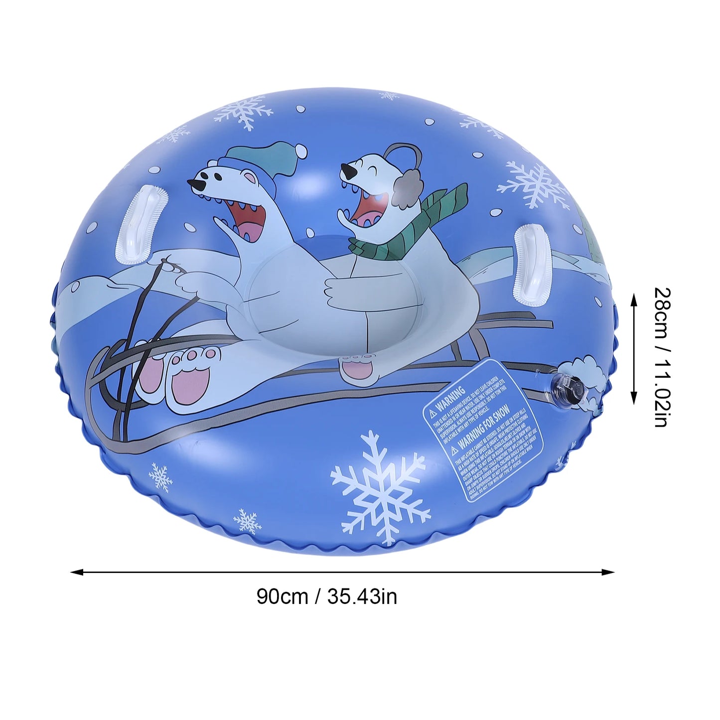Kids Inflatable Sled Tube 36", Thickened Bottom with Handles, Includes Repair Patches for Winter Snow Sledding