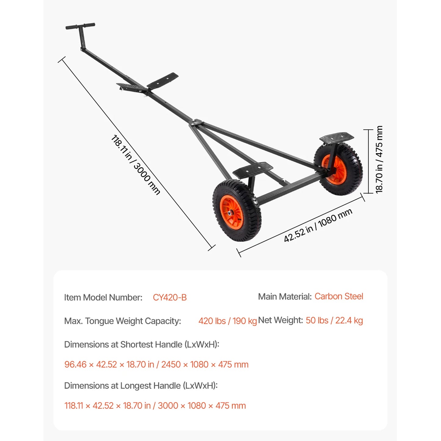 420lbs Boat Trailer Dolly
