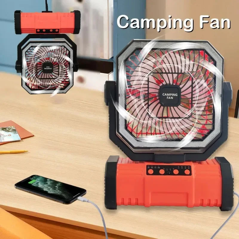 Camping Fan 20000mAh High-Capacity Battery LED