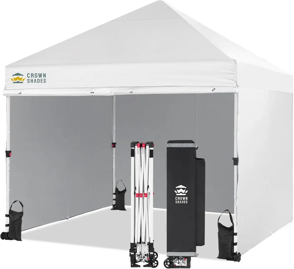 8x8 Pop Up Canopy Tent with 4 Sidewalls, Wheels & Weights, Quick Setup, UV Protection