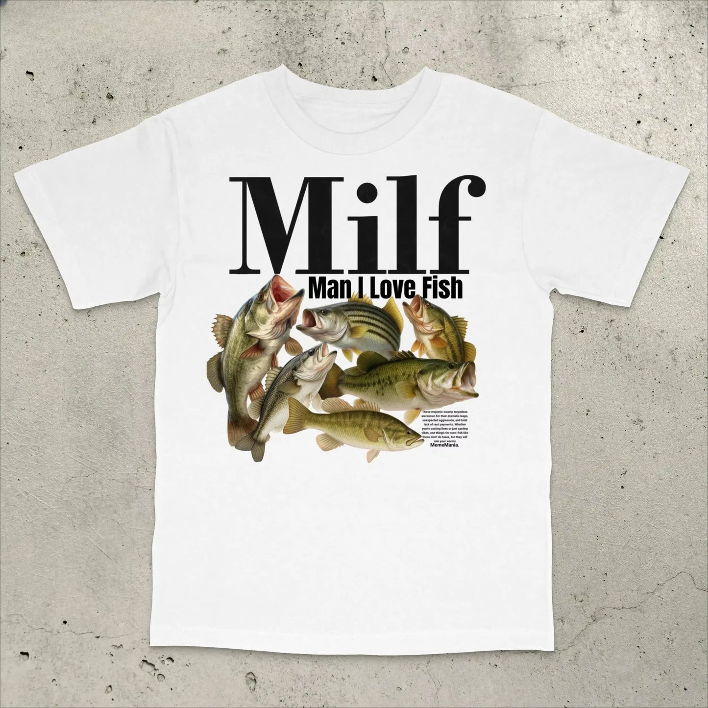 I Love Fish T-Shirt, Bass Fishing T-Shirt Funny Fishing Shirt Stupid Meme Shirt