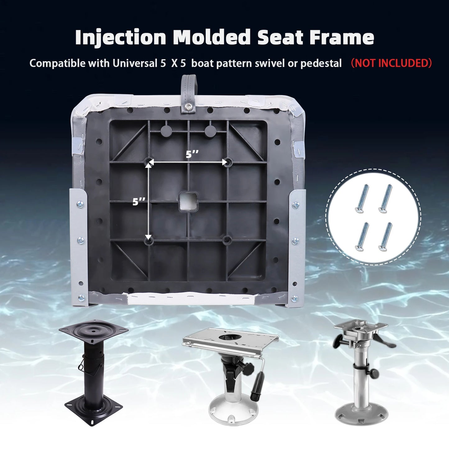 Low Back Boat Seats Marine Folding Chair Universal Fit for Fishing Yachts 1 Pack White and Gray