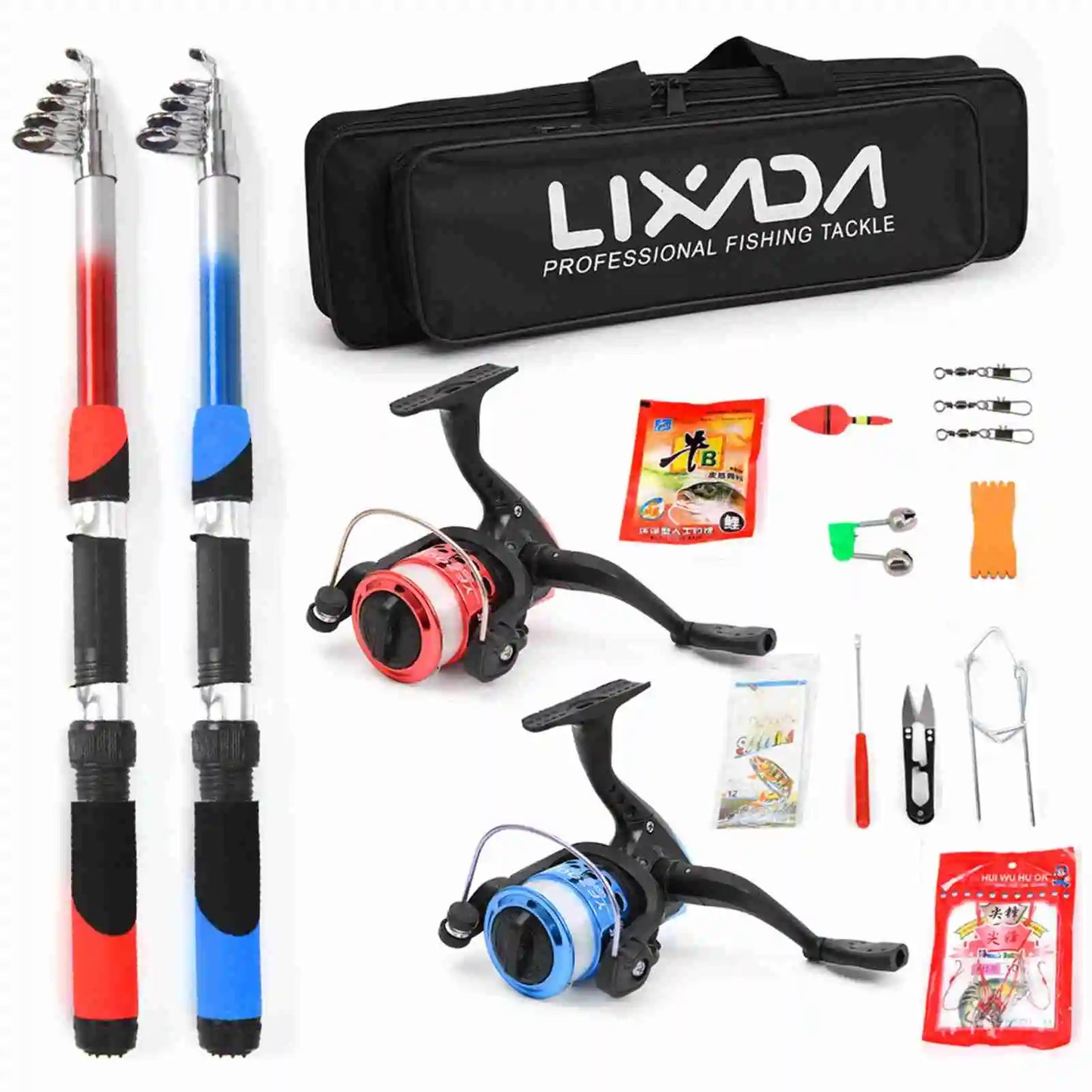 Portable Telescopic Fishing Rod and Reel Complete Kit fishing tackle full package