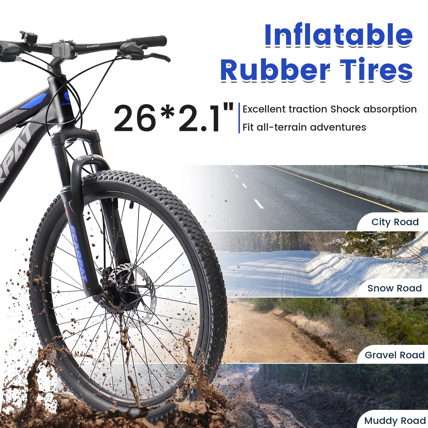 Mountain Bike 24/26/27.5 Inch, Men Women Teenagers  Mountain Bike, 21-Speed Disc Bicycles