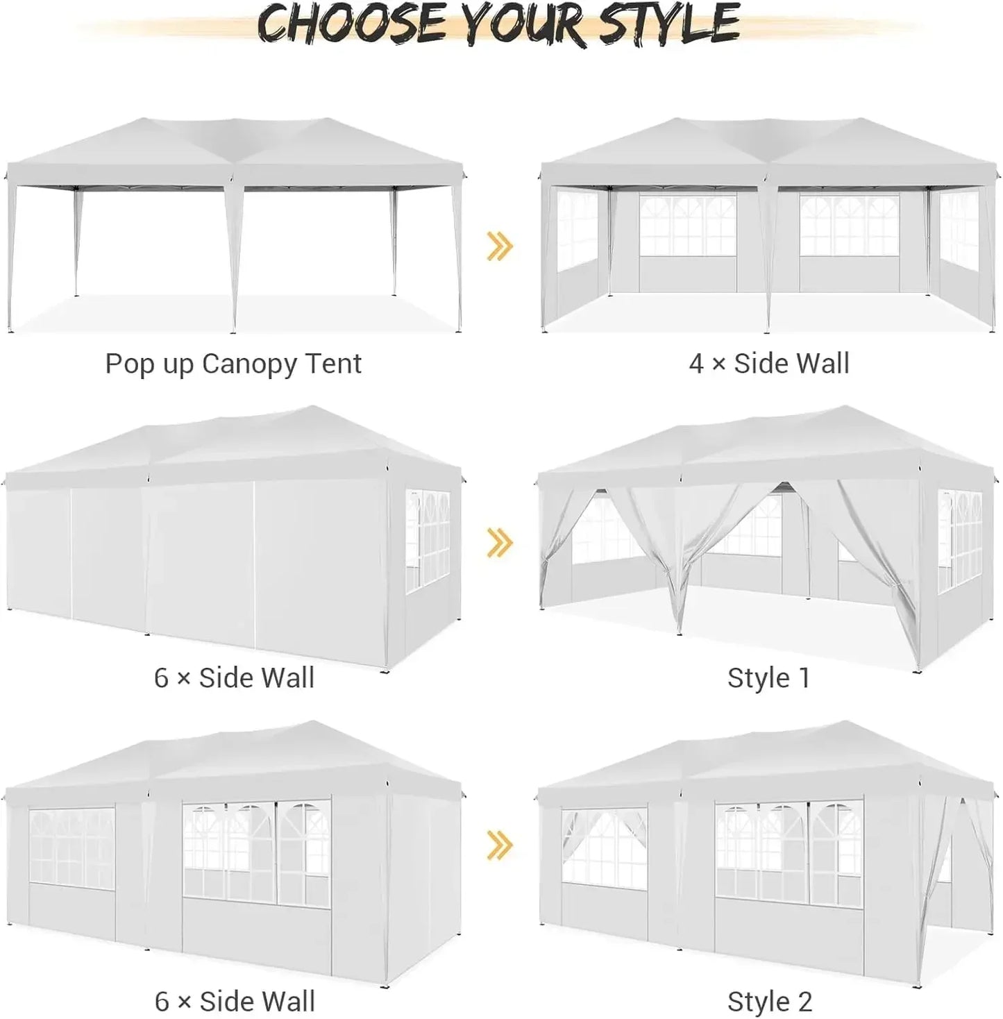 10x20 Pop Up Canopy Tent with Removable Sidewalls Waterproof Commercial Instant Shelter Outdoor Gazebo Party Tent Protable