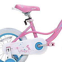 JOYSTAR Fairy Girls Bike for 2-9 Years Old Toddlers and Kids with Training Wheels, Handbrake and Basket,