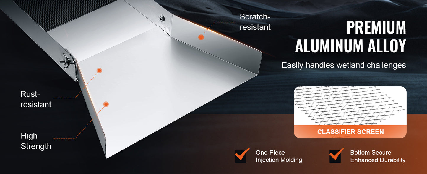 SucceBuy 50" 12" Complete Sluice Box Gold Panning Kit Aluminum Alloy Gold Mining Equipment 23/16 PCS Gold Prospecting Kit