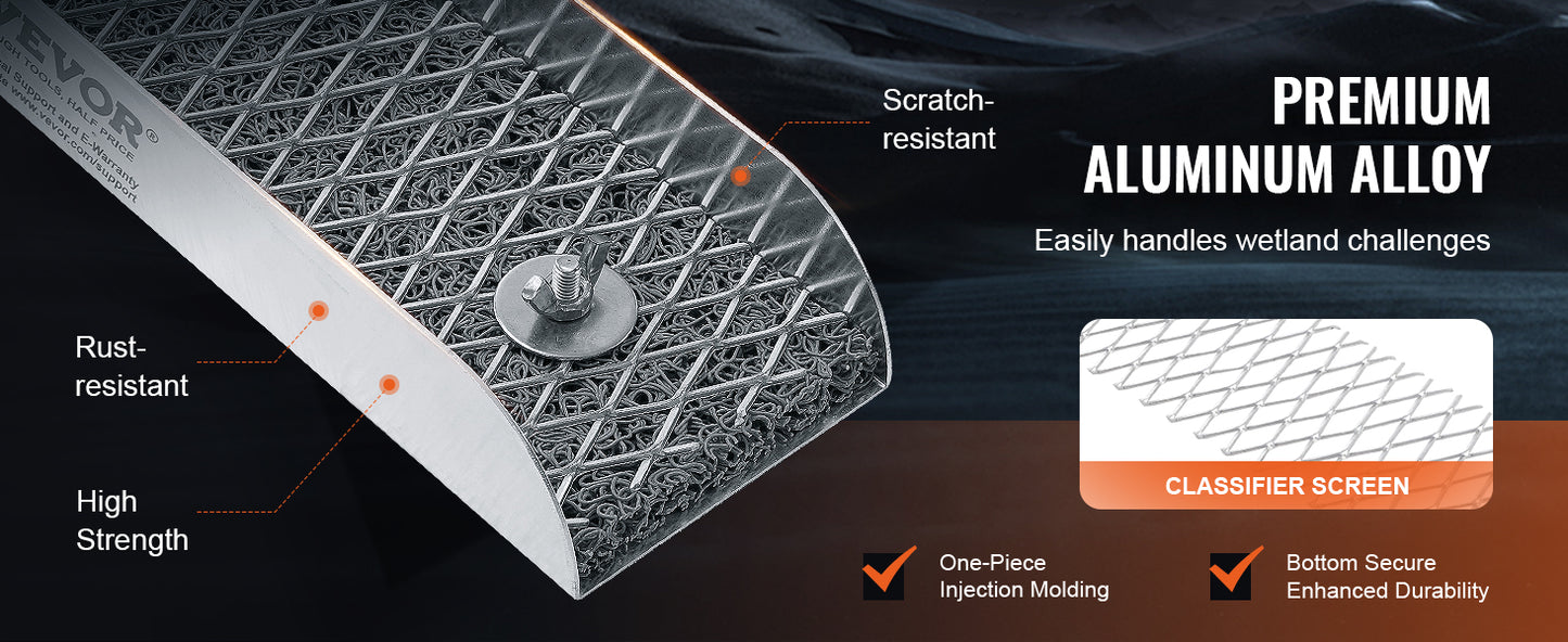 SucceBuy 50" 12" Complete Sluice Box Gold Panning Kit Aluminum Alloy Gold Mining Equipment 23/16 PCS Gold Prospecting Kit